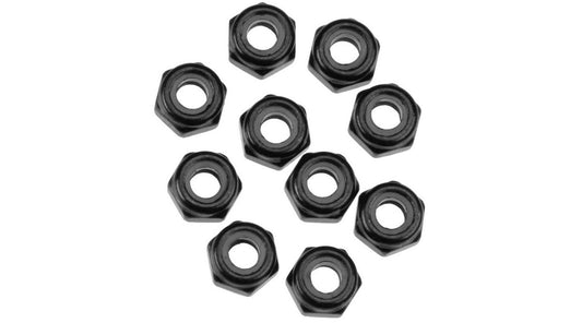 AXA1053 Nylon Locking Hex Nut M3 Black (10)