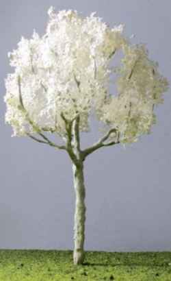 White Round Head Trees 4" (2)