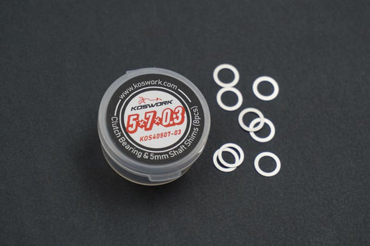 5x7x0.3mm Clutch Bearing & 5mm Shaft Shims (8pcs) by Koswork
