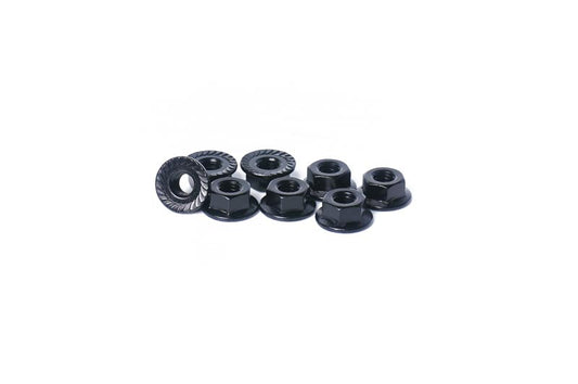 M4 Aluminum Serrated Nuts Black (w/container) (8) by Koswork