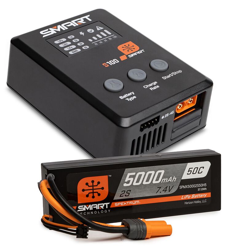 Smart Powerstage Surface Bundle: 5000mAh 2S 50C LiPo Battery (IC5) / 100W S100