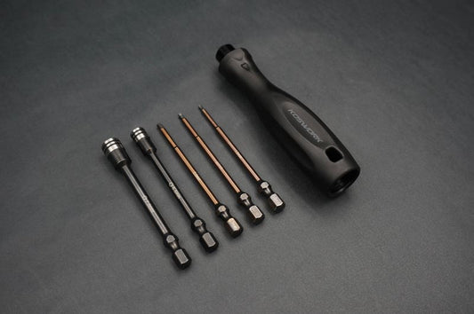 1/4" Drive Hex Wrench Nut Driver Set (1.5, 2.0, 2.5mm Hex & 5.5, 7mm Nut Driver)