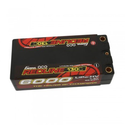 Gens Ace Redline HV 6000mAh 7.6v 130C Shorty Lipo Battery 5mm Bullet 220g
