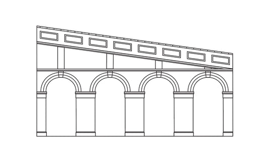 Hornby High Step.Arch.Retain.Wall-Red