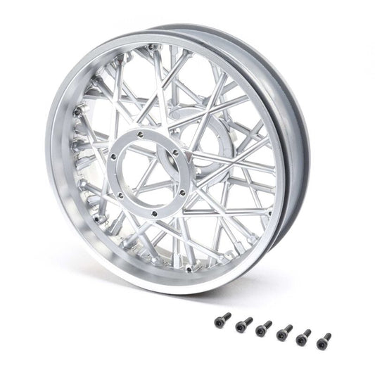 Rear Wheel Set, Satin Chrome: Promoto-MX by LOSI