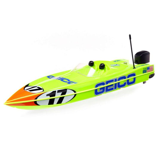 Miss GEICO 17-inch Power Boat Deep V w/SMART Charger & Battery:RTR, by Pro Boat
