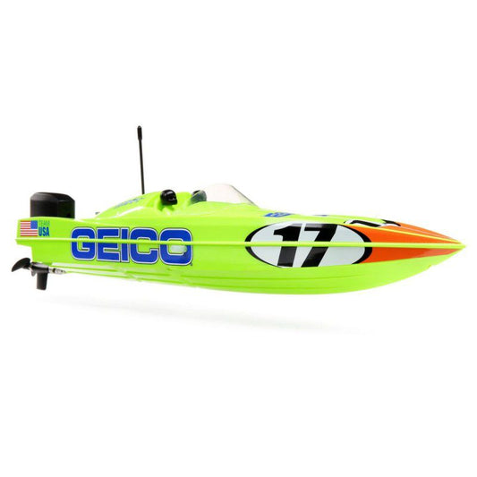 Miss GEICO 17-inch Power Boat Deep V w/SMART Charger & Battery:RTR, by Pro Boat