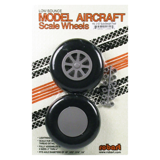 3 1/2" Scale Straight Tread Wheel (pair) by ROBART