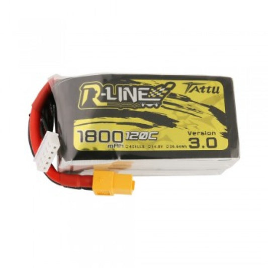 2021 Tattu R-Line Version 3.0 1800mAh 14.8V 120C 4S1P 197g Lipo Battery Pack