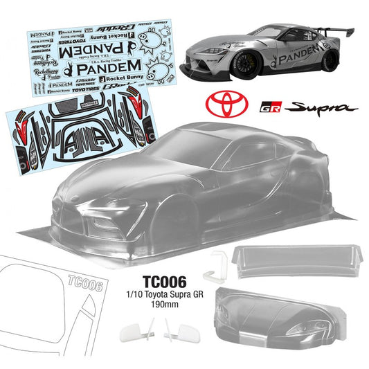 TC006 1/10 Toyota Supra GR W/Lexan Rear Wing 190mm Wide, WB 258mm