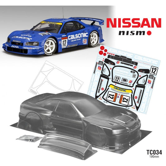 TC034 1/10 Nissan R34 GTR 190mm Wide, WB258 with Clasonics Decal Sheet