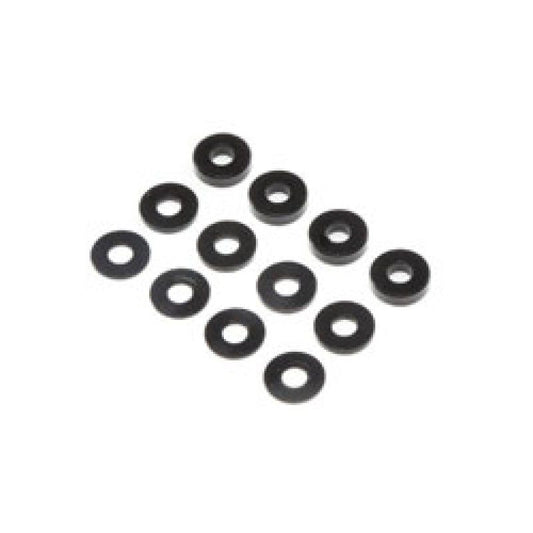M3 x 6.5mm Aluminum Washer, ball stud shim Set, Black (4ea of 0.5,1 & 2mm) by