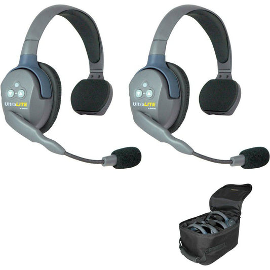 UltraLITE 2 person system w/ 2 Single Headsets, batteries, charger & case, by