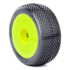 1:8 BUGGY GRIDIRON 2 (SOFT - LONG WEAR) EVO WHEEL PRE-MOUNTED YELLOW by AKA