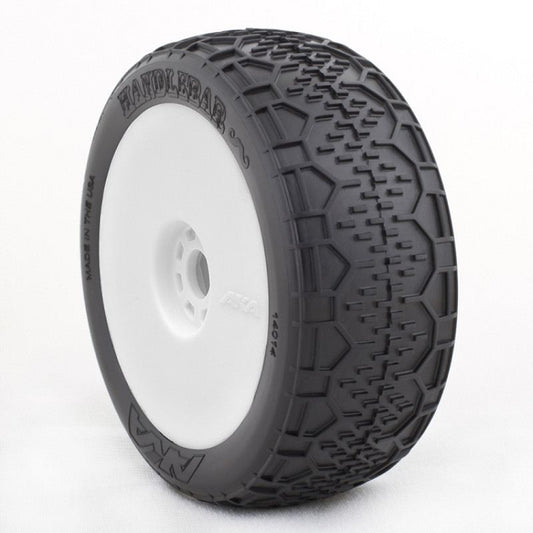 AKA 1:8 BUGGY HANDLEBAR (SUPER SOFT) EVO WHEEL PRE-MOUNTED WHITE