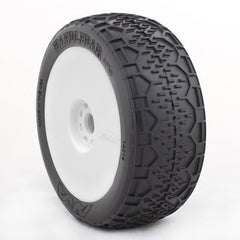 AKA 1:8 BUGGY HANDLEBAR (SUPER SOFT) EVO WHEEL PRE-MOUNTED WHITE