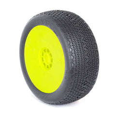 1:8 BUGGY TYPO (SUPER SOFT) EVO WHEEL PRE-MOUNTED YELLOW by AKA