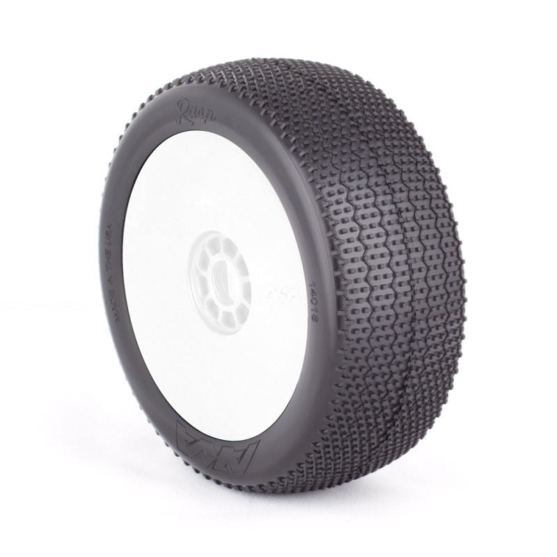 1:8 BUGGY RASP (SUPER SOFT) EVO WHEEL PRE-MOUNTED WHITE by AKA