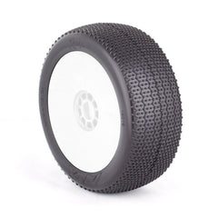 1:8 BUGGY RASP (SUPER SOFT) EVO WHEEL PRE-MOUNTED WHITE by AKA