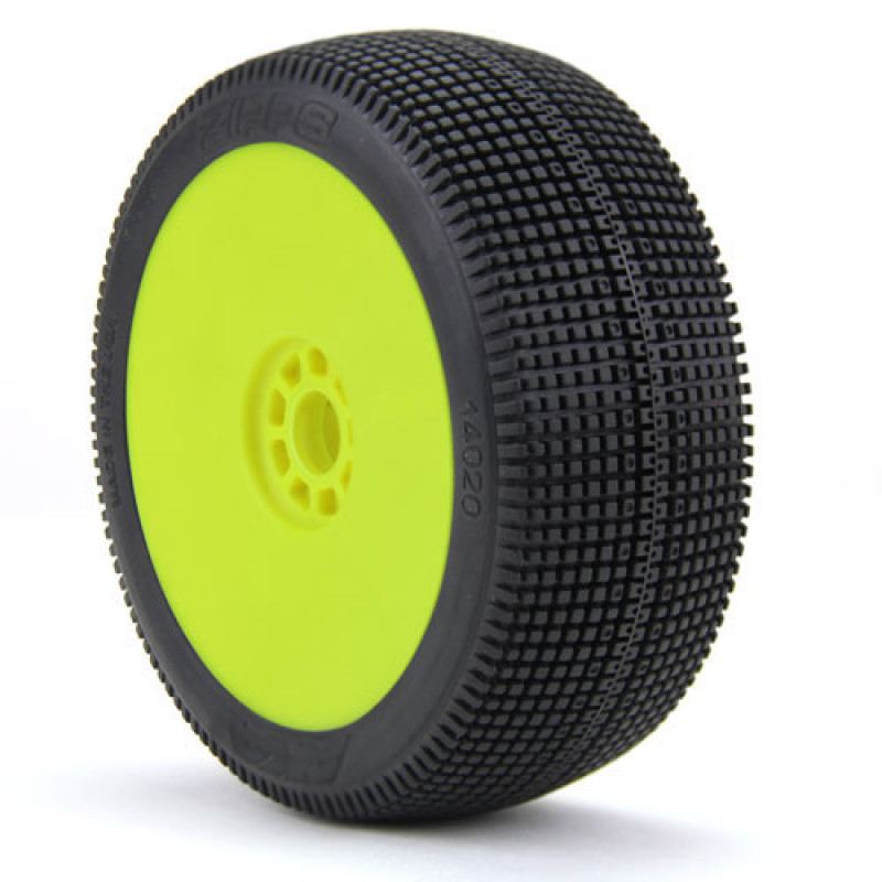 1:8 BUGGY ZIPPS SOFT EVO WHEEL PRE-MOUNTED YELLOW by AKA
