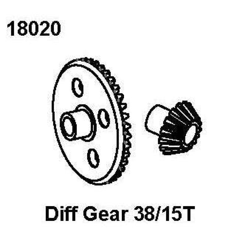 RC Pro Diff Gear 38/15T, RCPRO 1/18 MT