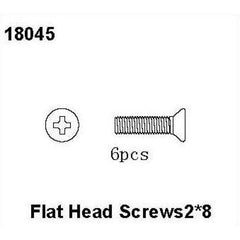 RC Pro Flat Head Screws 2*8, RCPRO 1/18 MT