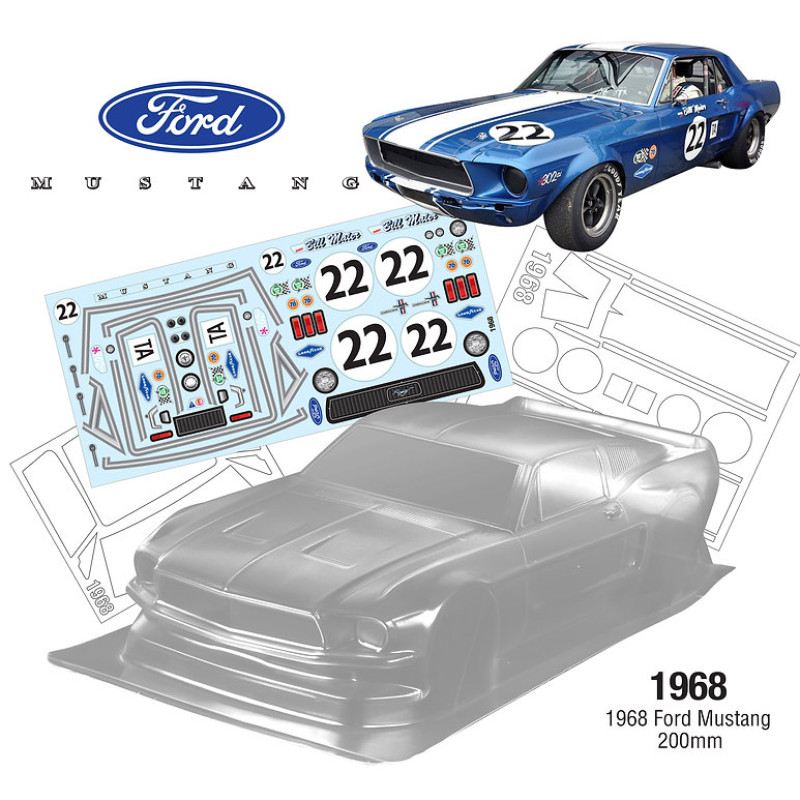 Team C 1/10 1968 Ford Mustang Fastback 200mm Wide, WB 258mm VTA