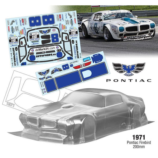 Team C 1/10 1971 Pontiac Firebird 200mm Wide, WB 258mm with Firebird Decal Sheet
