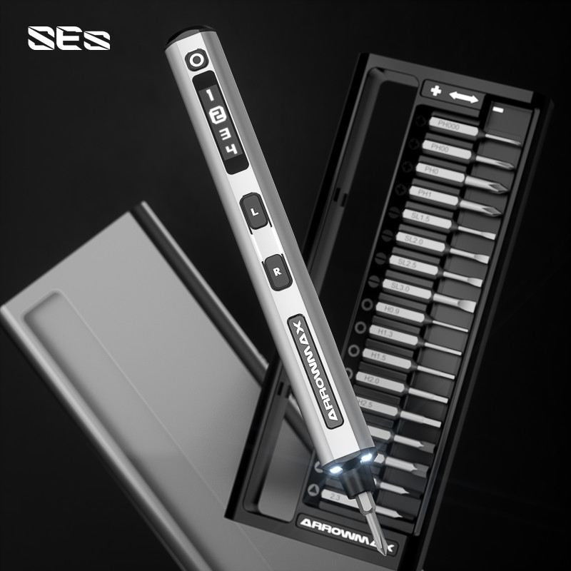 SES Electric Screwdriver With Alu Case (34 in 1) Space Gray by ArrowMax