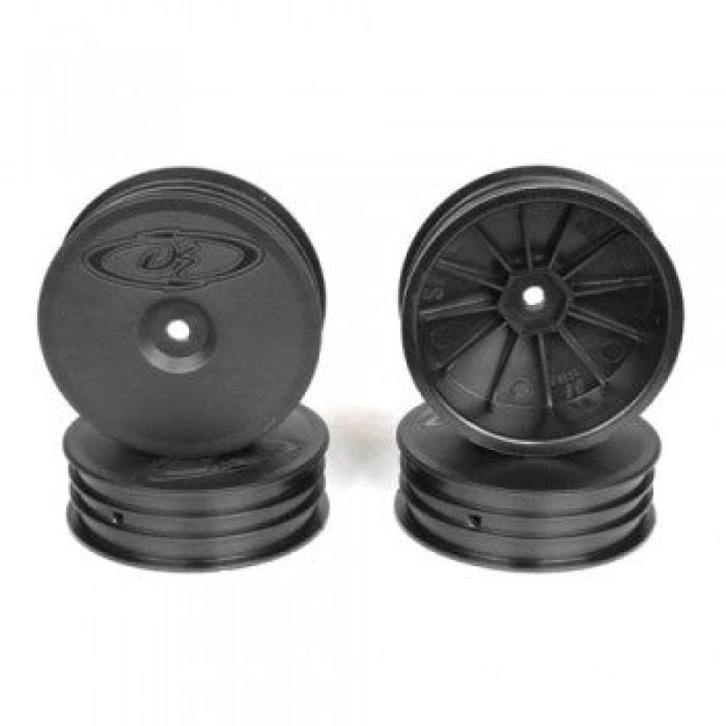 DE Racing Slim Speedline Buggy Wheels for TLR 22 3.0 - 5.0 / Front / BLACK / 4Pc