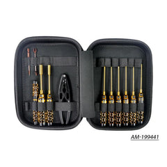 AM Toolset For 1/10 Offroad (12Pcs) With V5 Tools Bag Black Golden (2025 Update)