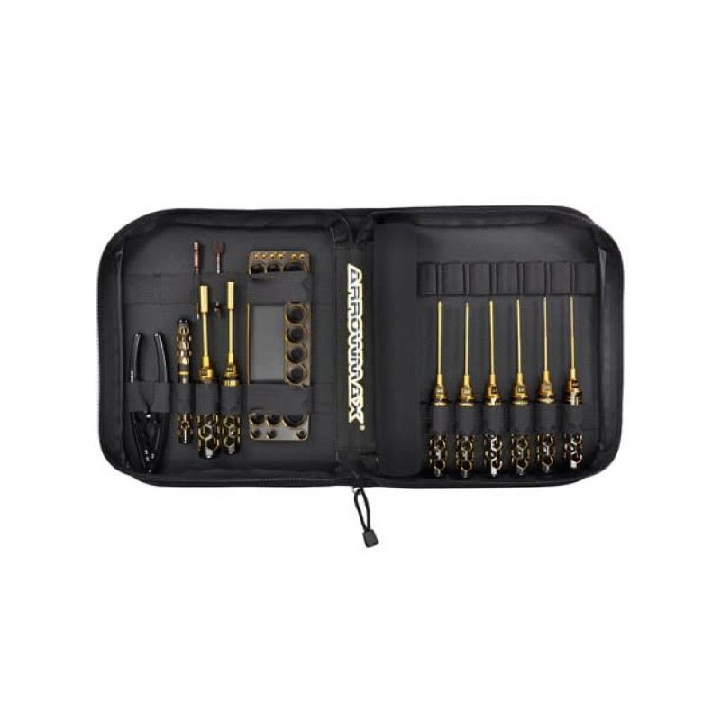 ArrowMax AM Toolset For 1/10 Offroad (13pcs) With Tools Bag Black Golden (AM-199