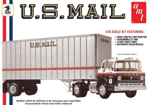 Amt 1/25 Ford US Mail Trk&Trlr