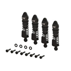 Aluminum Shock Set, 58mm Length, 2000cSt Oil (Gun Metal) (4pcs) - GROM by ARRMA