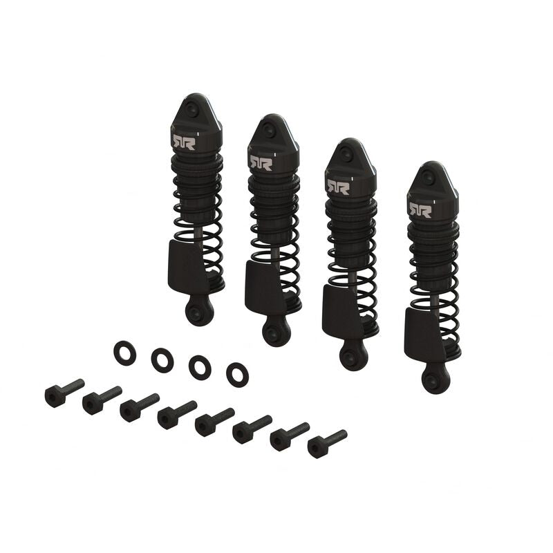 Aluminum Shock Set, 58mm Length, 1000 cSt Oil (Black) (4pcs) - GROM