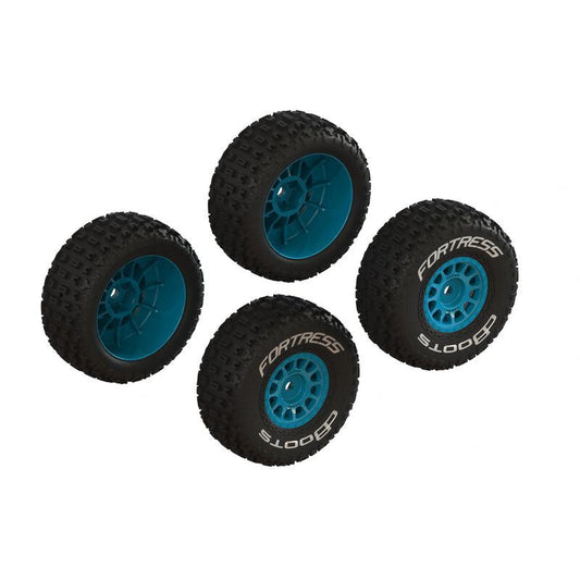 dBoots 'FORTRESS' Tire Set Glued (Blue) (2 Pairs) 1/16 ARRMA Mojave Grom