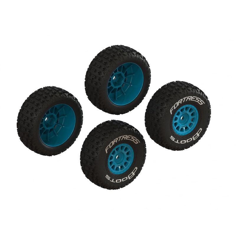 dBoots 'FORTRESS' Tire Set Glued (Blue) (2 Pairs) 1/16 ARRMA Mojave Grom