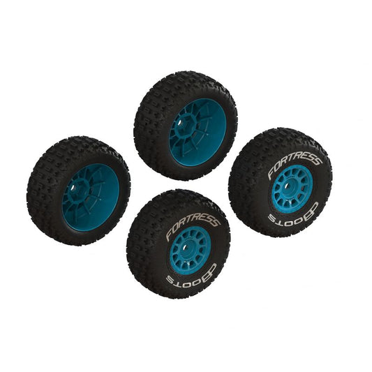 dBoots 'FORTRESS' Tire Set Glued (Blue) (2 Pairs) 1/16 ARRMA Mojave Grom