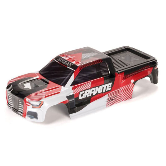 GRANITE 4X4 Clipless Painted Decaled Trimmed Body (Red/White) Mega 665 by ARRMA