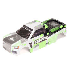 GRANITE 4x4 Clipless Painted Decaled Body (Green/White) by Arrma
