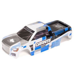 GRANITE 4x4 Clipless Painted Decaled Body (Blue/White) by Arrma