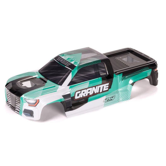 GRANITE 4X4 Clipless Painted Decaled Trimmed Body (Green/Black) by Arrma