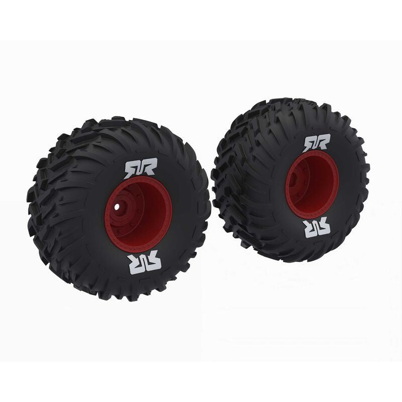 dBoots Cut Chevron MT Tire Set Glued - Red by Arrma