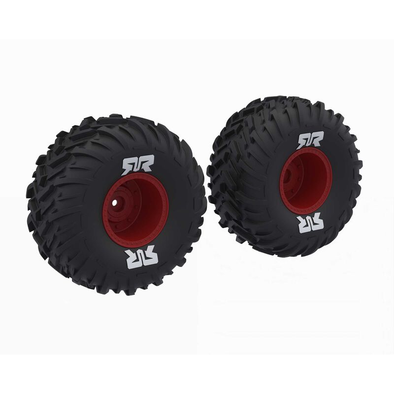 dBoots Cut Chevron MT Tire Set Glued - Red by Arrma