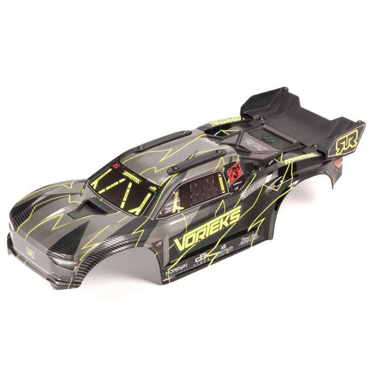 VORTEKS 2WD Painted Decaled Trimmed Body Set - Hidden Body Mount  (Yellow/Black)