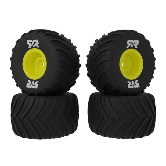 dBoots Chevron MT Tire Set Glued (Yellow) (2 Pairs) - GROM by ARRMA