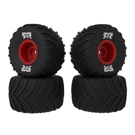 dBoots Chevron MT Tire Set Glued (Red) (2 Pairs) - GROM by ARRMA
