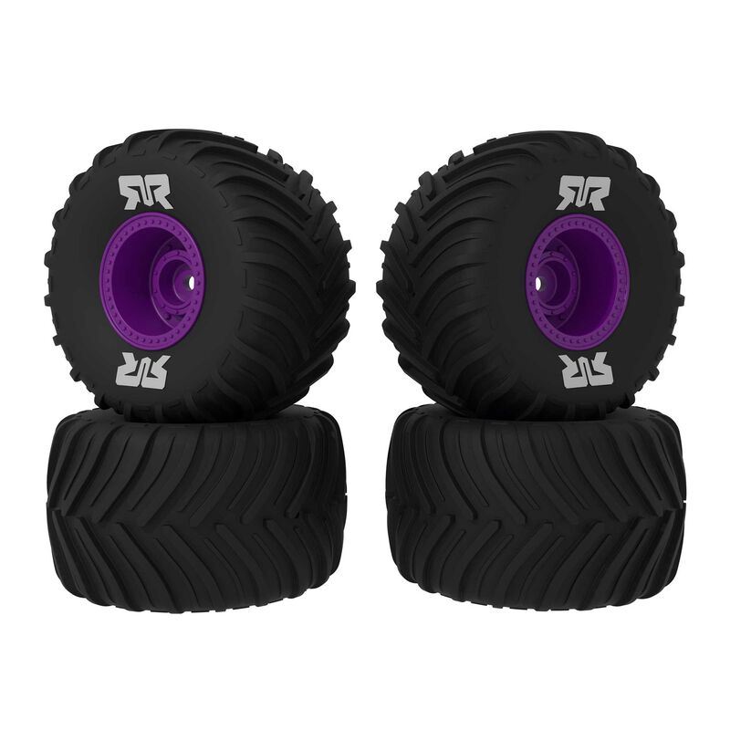 dBoots Chevron MT Tire Set Glued (Purple) (2 Pairs) - GROM by Arrma