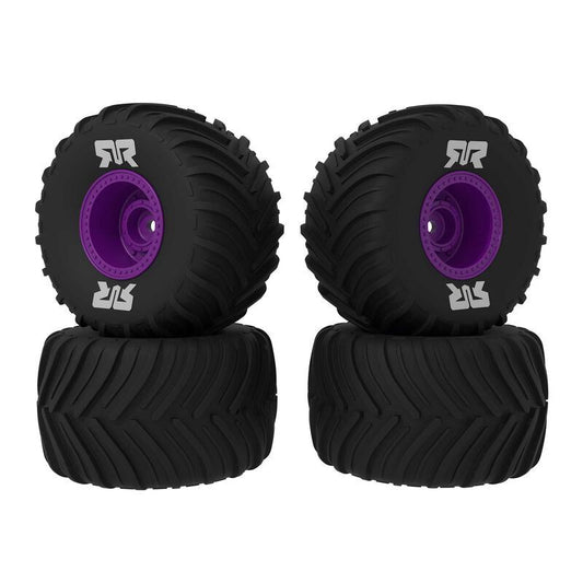 dBoots Chevron MT Tire Set Glued (Purple) (2 Pairs) - GROM by Arrma