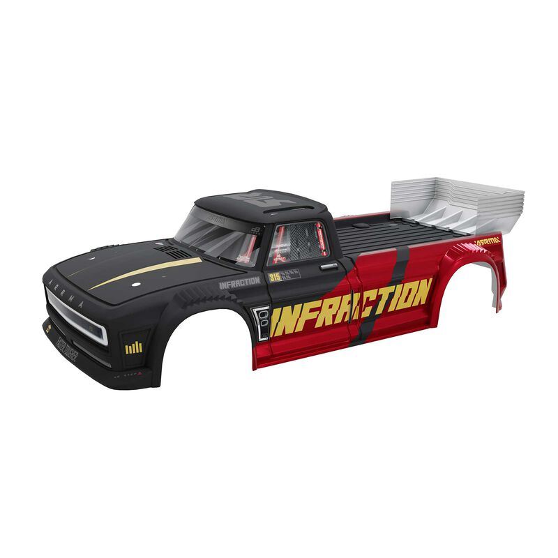 INFRACTION 4X4 All Road 3S BLX Painted Decaled Trimmed Body (Black/Red) by Arrma